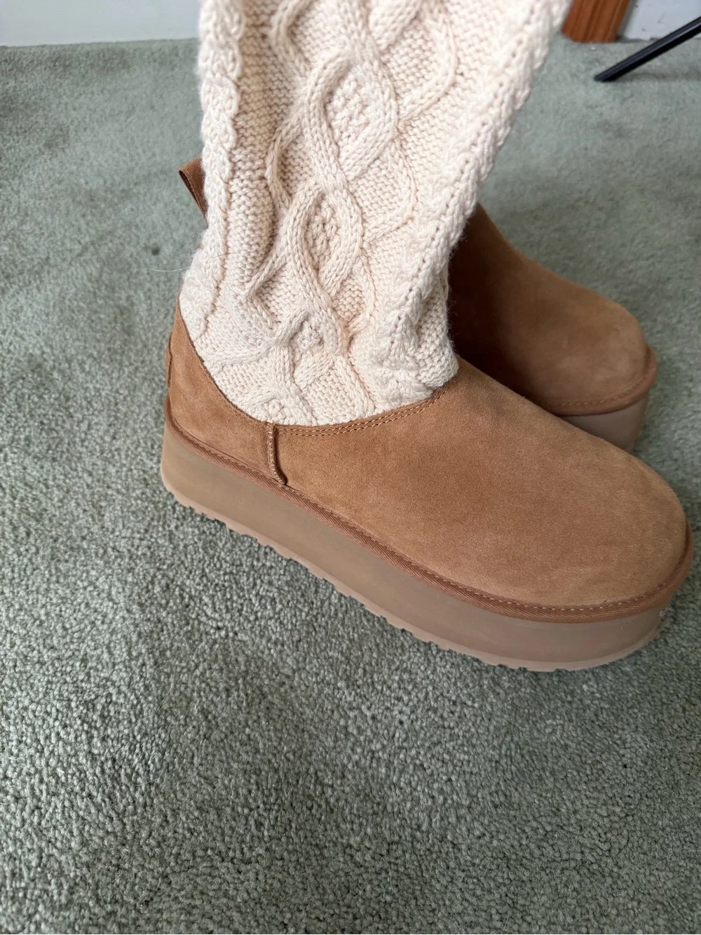 UGG Platform Slip-On Boots in Tan